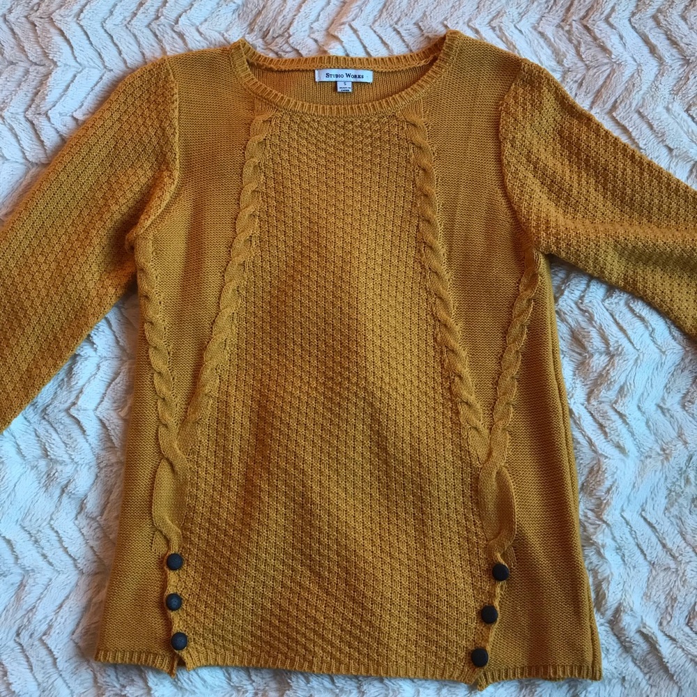 Cozy deep yellow sweater from Kohl’s.